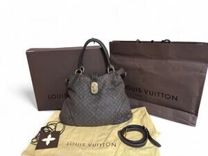 LOUIS VUITTON Monogram Idylle Elegy Handbag Black M56696